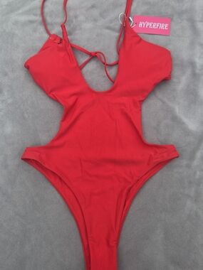 Hyperfire Red Cutout One-Piece Swimsuit - NEW